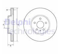 2x Disco freno ventilato BG4799C DELPHI per AUDI A5 A5 Sportback A5 Cabriolet