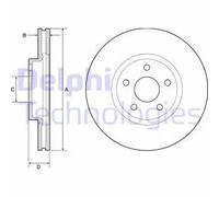 2x Disco freno ventilato BG4803C DELPHI per FORD S-MAX GALAXY III