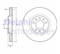 2x Disco freno ventilato BG4806C DELPHI per CITROËN PEUGEOT TOYOTA OPEL