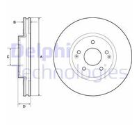 2x Disco freno ventilato BG4809C DELPHI per SSANGYONG KORANDO ACTYON SPORTS I