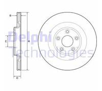 2x Disco freno ventilato BG4833C DELPHI per JAGUAR F-TYPE Coupé F-TYPE Cabriolet