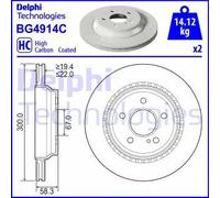 Delphi Disco freno BG4914C posteriore ventilato per Mercedes-Benz SL (R230) 2001-2012 2 pezzi