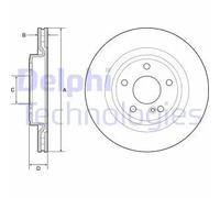 2x Disco freno ventilato BG4927C DELPHI per MERCEDES-BENZ CLA Coup