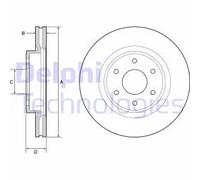 2x Disco freno ventilato BG4941 DELPHI per NISSAN RENAULT