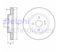 2x Disco freno ventilato BG4942C DELPHI per MAZDA 2 Hatchback MX-5 IV
