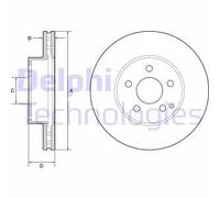 2x Disco freno ventilato BG4945C DELPHI per MERCEDES-BENZ SLK CLASSE C Coupé SLC