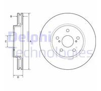 2X Disco freno DELPHI BG4952C per TOYOTA C-HR (_X1_) 2 2016-