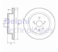 Dischi freno DELPHI BG4962C posteriore, ventilato, 2 Pezzo