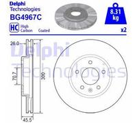 2x Disco freno ventilato BG4967C DELPHI per OPEL INSIGNIA B Sports Tourer