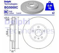 2x Disco freno ventilato BG5000C DELPHI per VOLVO V90 II Familiare S90 II V60 II