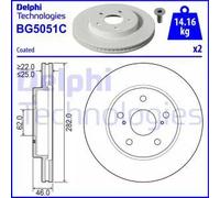 Dischi freno DELPHI BG5051C anteriore, ventilato, 2 Pezzo