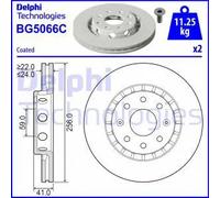 Delphi Disco freno BG5066C ventilato anteriore per Chevrolet Aveo/Kalos