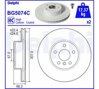 Disco freno DELPHI BG5074C, 2 Pezzi