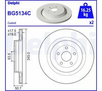 2x Disco freno ventilato BG5134C DELPHI per FORD USA EDGE