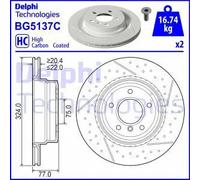 2x Disco freno ventilato BG5137C DELPHI per BMW 1 Coupé 1 Cabriolet