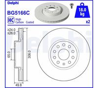 Delphi Disco freno BG5166C – Kit coppia per VW Audi Skoda SEAT CUPRA Ford