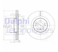 Delphi Disco freno BG9013 Anteriore ventilato Ø350 mm Kit coppia per Mercedes-Benz