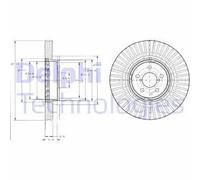 2x Disco freno ventilato BG9105 DELPHI per SUBARU LEGACY V Familiare LEGACY IV