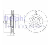 Delphi Disco freno BG9109C anteriore, ventilato, altamente carbonizzato, 1 pezzo