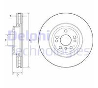 2x Disco freno ventilato BG9148C DELPHI per MERCEDES-BENZ CLASSE M GLE Coupe GLE