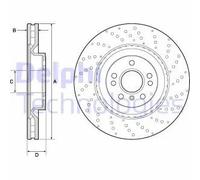 2x Disco freno ventilato BG9149C DELPHI per MERCEDES-BENZ CLASSE M GLE Coupe GLE