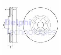2x Disco freno ventilato BG9167C DELPHI per JAGUAR XE XF SPORTBRAKE XF II