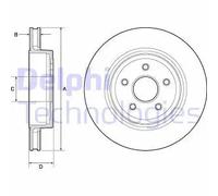 2x Disco freno ventilato BG9170C DELPHI per DODGE JEEP CHRYSLER