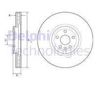 Disco freno DELPHI BG9178C anteriore, ventilato, altamente carbonizzato, 1 Pezzo