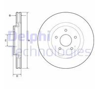Disco freno DELPHI BG9195C anteriore, ventilato, 1 Pezzo