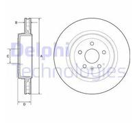 2x Disco freno ventilato BG9221C DELPHI per TESLA MODEL S