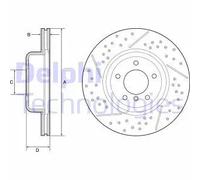 2x Disco freno ventilato BG9235C DELPHI per BMW 3 Touring 3 Cabriolet 3 3 Coupé