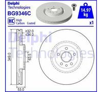 Delphi Disco freno BG9346C anteriore ventilato altamente carbonizzato 1 pezzo