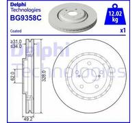 Disco freno DELPHI BG9358C anteriore, ventilato, 1 Pezzo