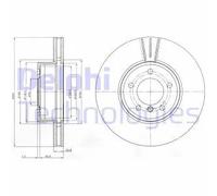 Disco freno DELPHI BG9871C anteriore, ventilato, altamente carbonizzato, 1 Pezzo