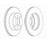 2x Disco freno ventilato DDF1005C FERODO per PROTON MITSUBISHI