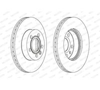 2x Disco freno ventilato DDF1010C FERODO per VW TRANSPORTER T4 Autobus