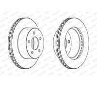 Dischi freno FERODO DDF1027 anteriore, ventilato, 2 Pezzo