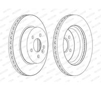 2x Disco freno ventilato DDF1036C FERODO per MERCEDES-BENZ CLASSE M