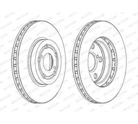 Dischi freno FERODO DDF1064C anteriore, ventilato, 2 Pezzo