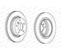 2x Disco freno ventilato DDF1073C FERODO per BMW 3 Coupé 3 Cabriolet 3 3 Touring