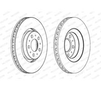 2x Disco freno ventilato DDF1078C FERODO per VOLVO V70 I S80 I V70 II S60 I
