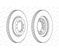 2x Disco freno ventilato DDF1109 FERODO per MITSUBISHI CITROËN