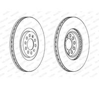 2x Disco freno ventilato DDF1118C FERODO per AUDI SEAT VW SKODA