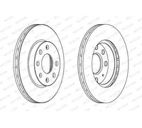 2x Disco freno ventilato DDF1130C FERODO per OPEL CORSA C