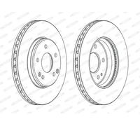 Ferodo Dischi freno DDF1134C anteriore ventilato 2 pezzi