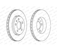 2x Disco freno ventilato DDF1154C FERODO per VW AUDI SEAT SKODA