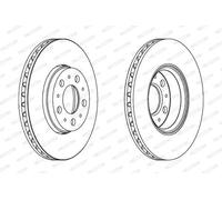 2x Disco freno ventilato DDF1163C FERODO per VOLVO V70 I S80 I V70 II S60 I S70