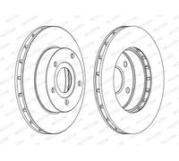 Dischi freno FERODO DDF1169C anteriore, ventilato, 2 Pezzo