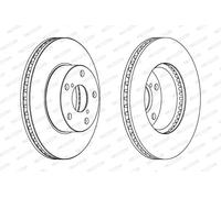 Dischi freno FERODO DDF1216C anteriore, ventilato, 2 Pezzo