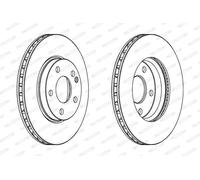 2x Disco freno ventilato DDF1220C FERODO per MERCEDES-BENZ CLASSE A
